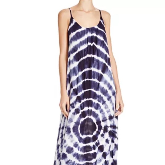 BOHO ME TIE DYE LOW BACK MAXI DRESS 100% RAYON Size M - Picture 2 of 13